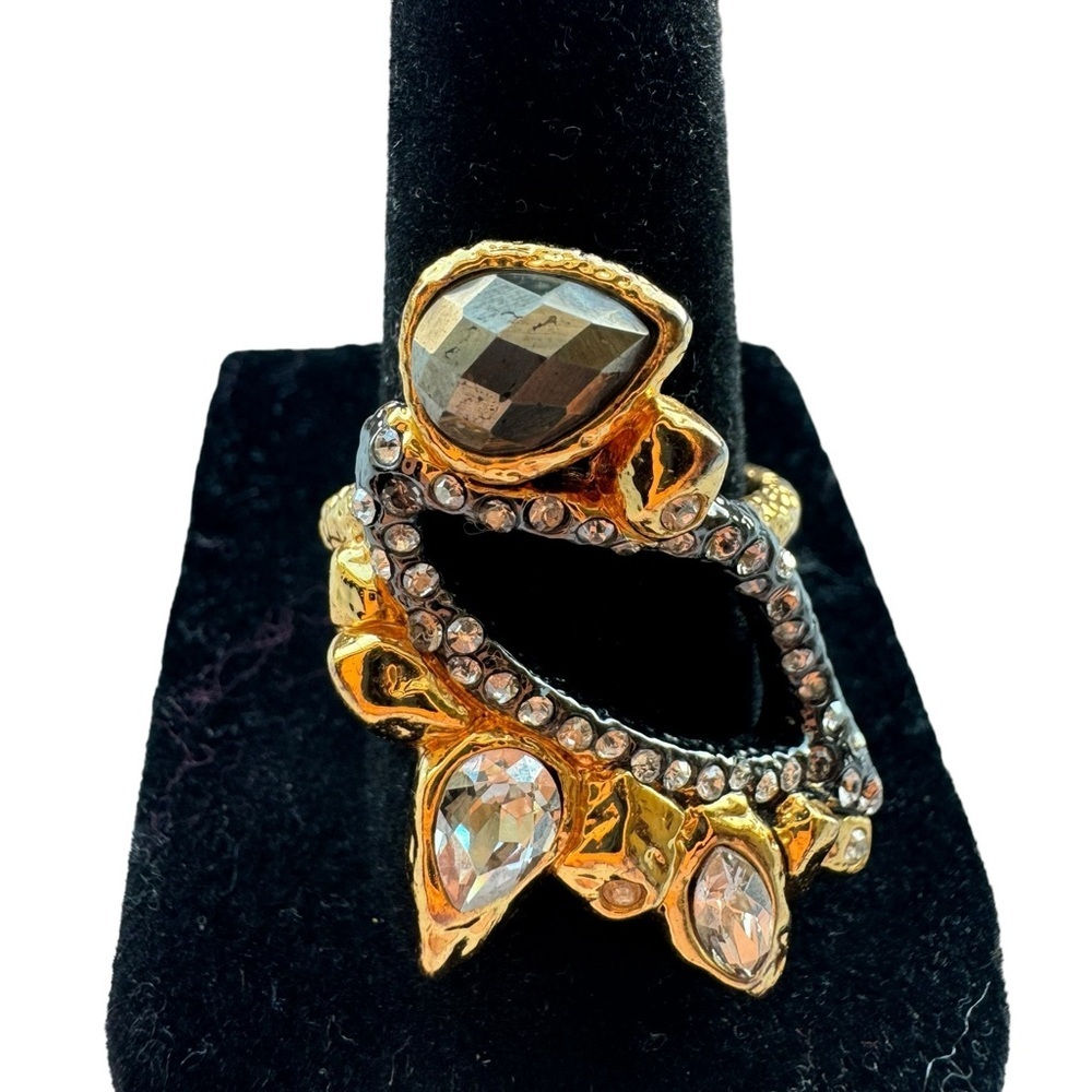 Alexis Bittar Crystal & Stone Cocktail Ring - Picture 2 of 8